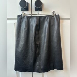 St. John Leather Skirt Black (Size 4)